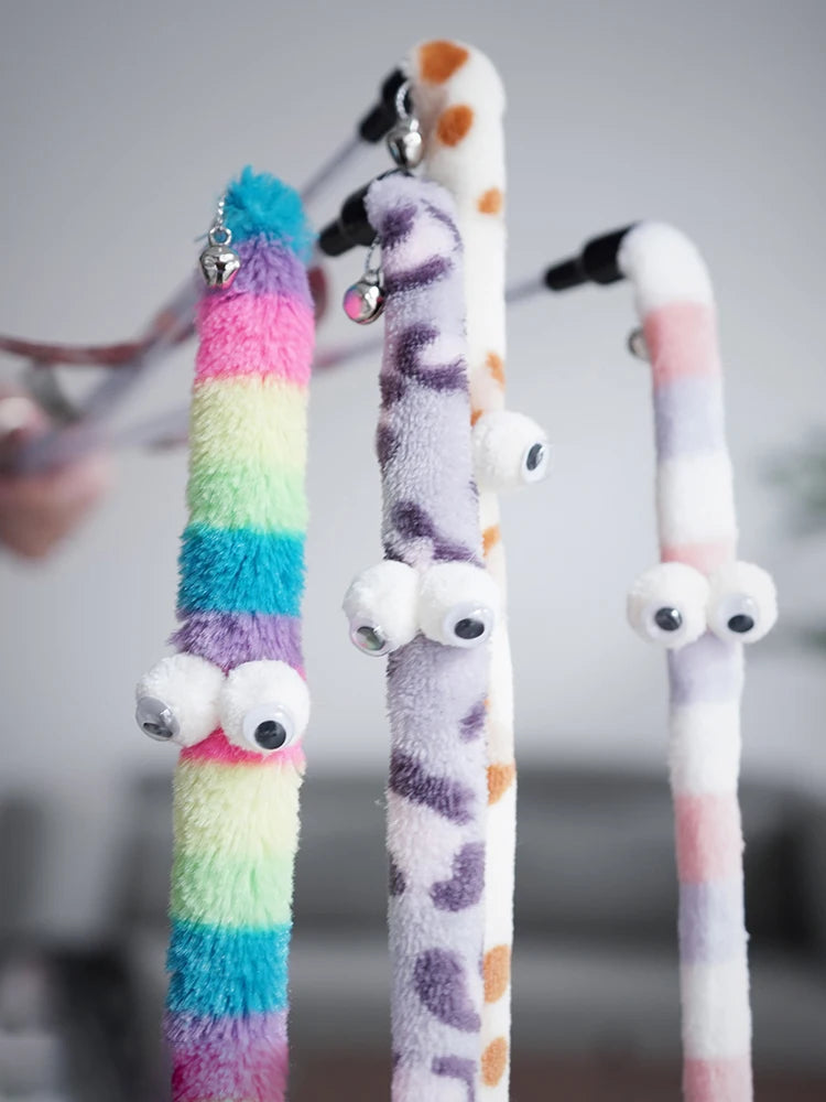 Sniff Joy Feather Teaser Wand – Interactive Caterpillar Cat Toy