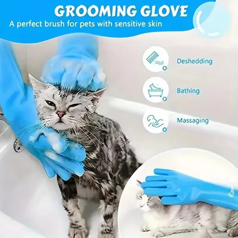 Sniff Joy Silicone Bath Glove – Anti-Scratch Grooming & Massage Mitt