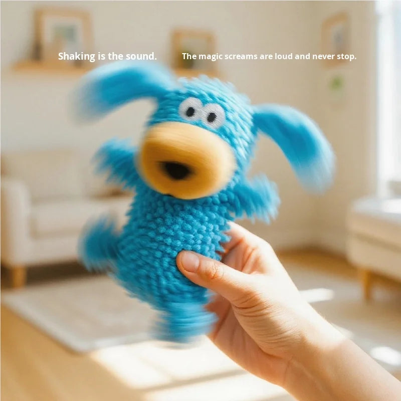 Sniff Joy Squeaky Mop Plush Dog Toy