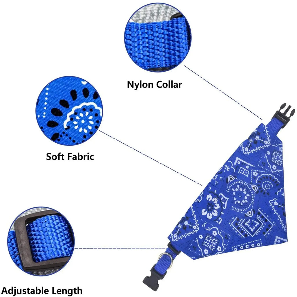 Sniff Joy Adjustable Pet Bandana – 100% Cotton Triangle Scarf