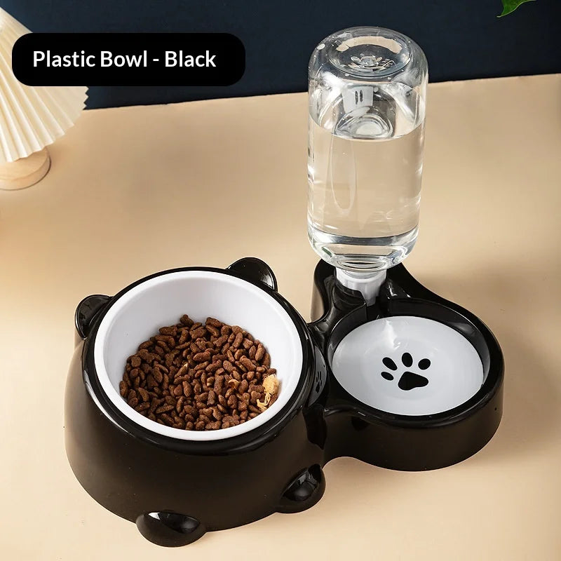 Sniff Joy 3-in-1 Anti-Tip Cat Feeder – Tilted Double & Single Bowl Set