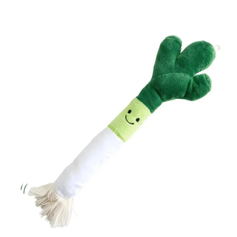Sniff Joy Scallion Plush Chew Toy – Bite-Resistant Squeaky Toy