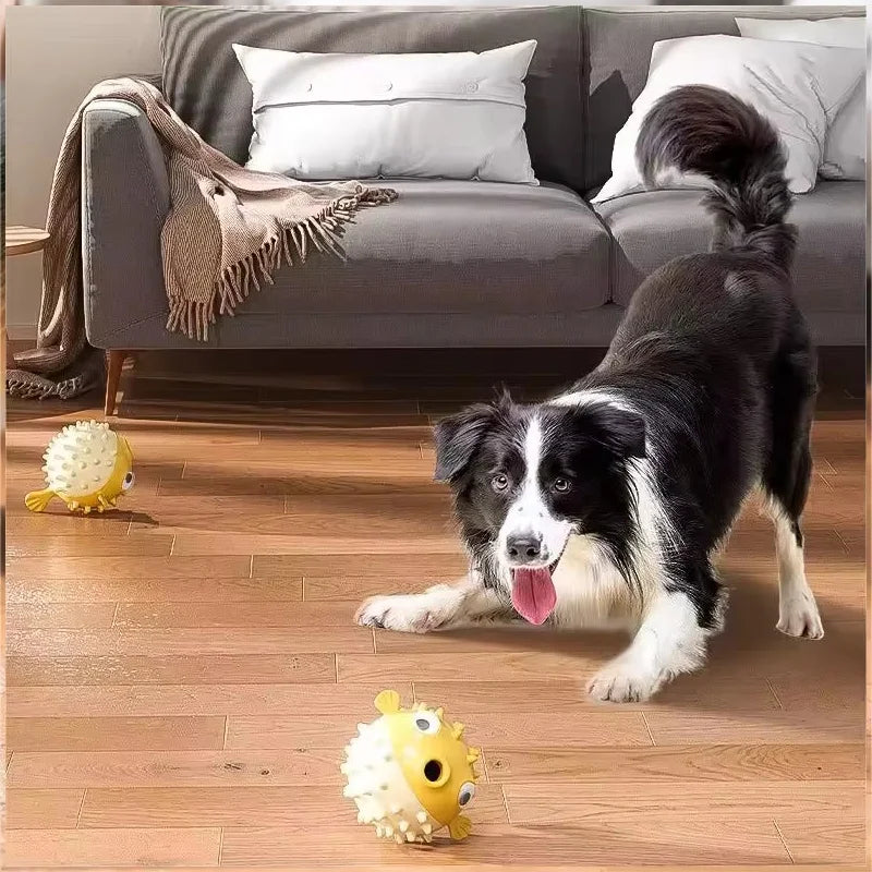 Sniff Joy Bouncing Fish Treat Toy – Bell Chew Ball for Dogs