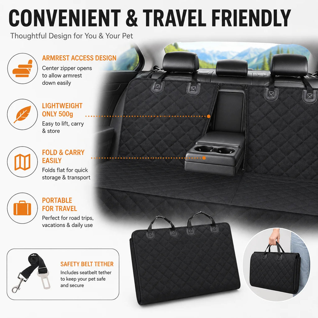 Sniff Joy Waterproof Rear Seat Cover – Quilted Car Protector