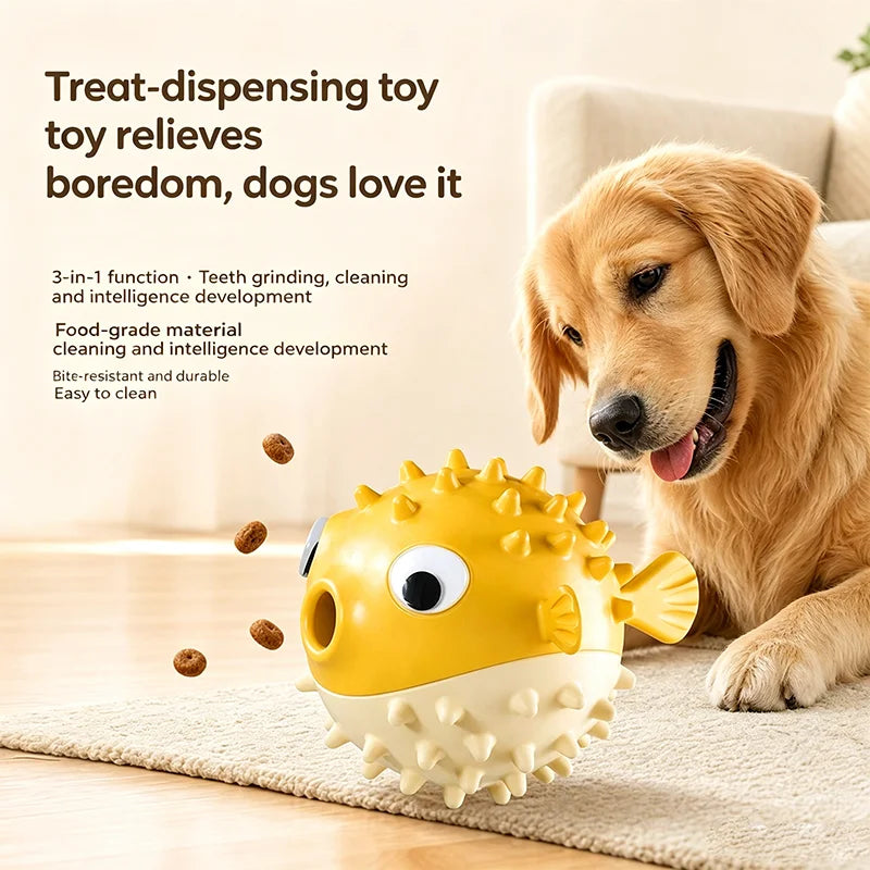 Sniff Joy Bouncing Fish Treat Toy – Bell Chew Ball for Dogs