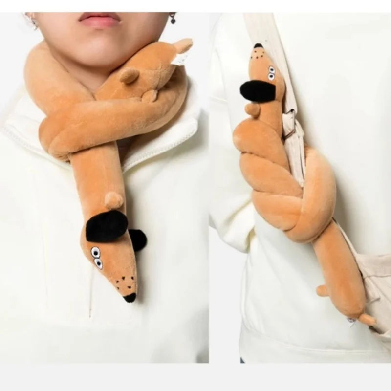 Sniff Joy Squeaky Dachshund Plush Toy – Long Sausage Tug Toy