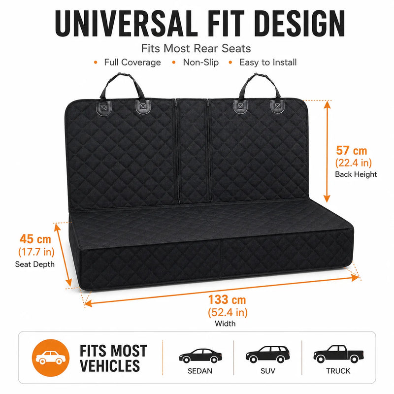 Sniff Joy Waterproof Rear Seat Cover – Quilted Car Protector