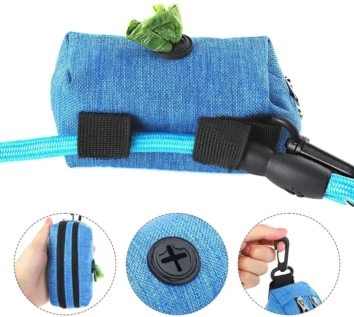 Sniff Joy Waste Bag Dispenser Pouch – Leash-Attach Poop Bag Holder