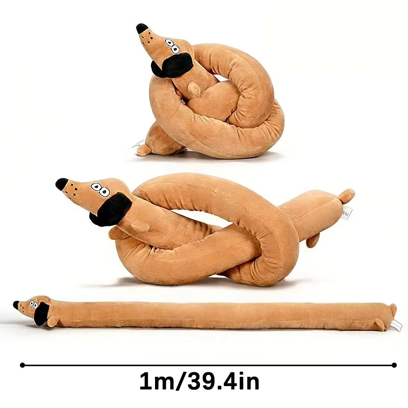 Sniff Joy Squeaky Dachshund Plush Toy – Long Sausage Tug Toy