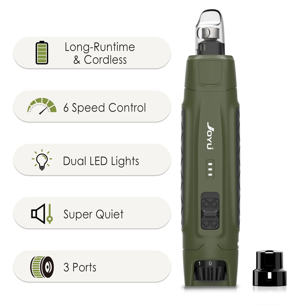 Sniff Joy 6-Speed Quiet Nail Grinder – Dual LED Rechargeable Trimmer