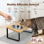 Sniff Joy Elevated Cat Bowl Set – 15° Tilted Stainless Steel Bowls with Mat