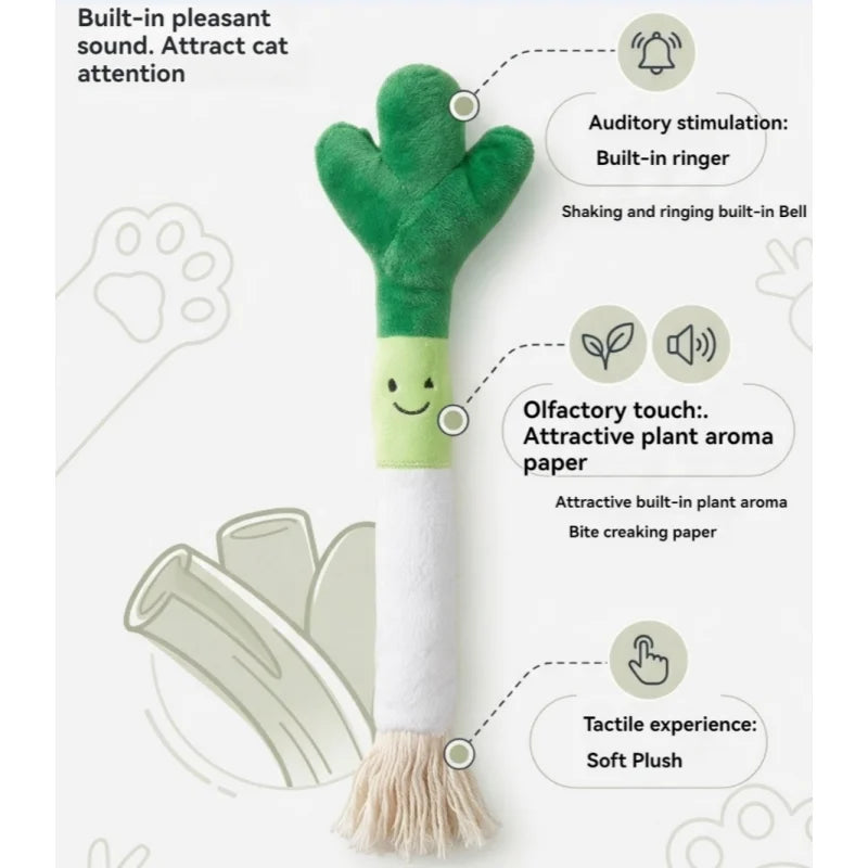 Sniff Joy Scallion Plush Chew Toy – Bite-Resistant Squeaky Toy