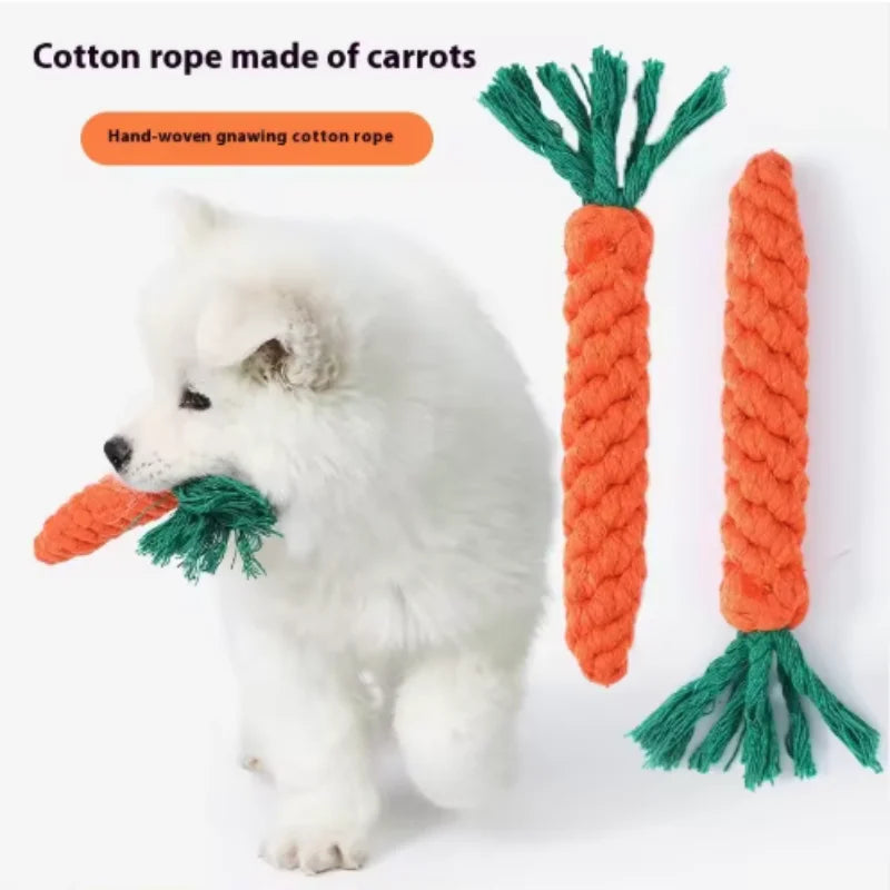 Sniff Joy Woven Carrot Rope Toy – Durable Chew Toy for Puppies