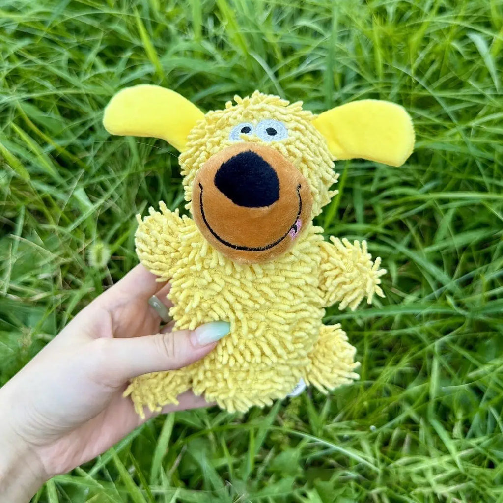 Sniff Joy Squeaky Mop Plush Dog Toy