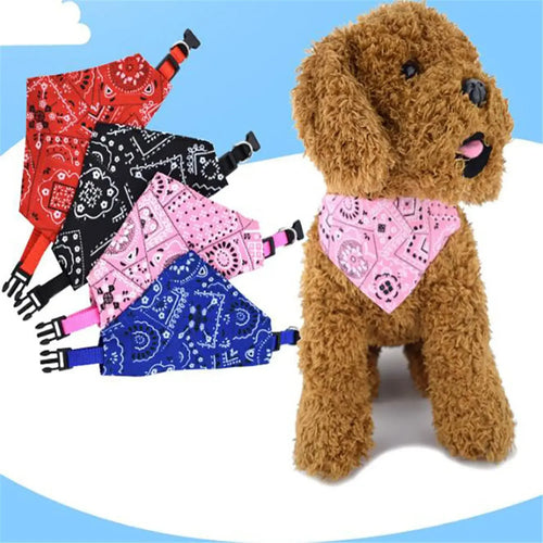 Sniff Joy Adjustable Pet Bandana – 100% Cotton Triangle Scarf