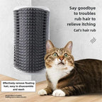 Sniff Joy Wall-Corner Cat Self Groomer – Massage Comb with Catnip Slot