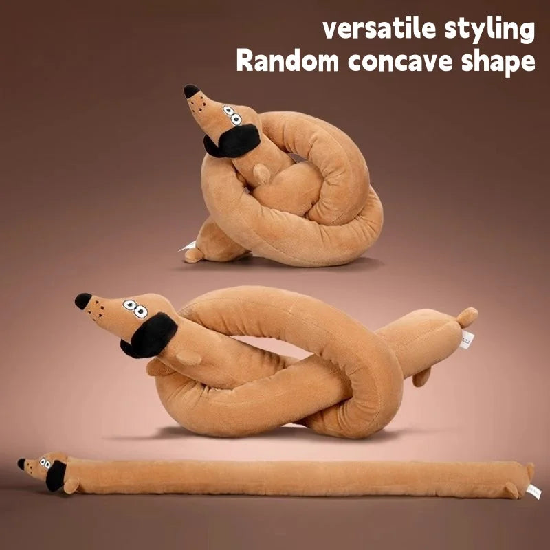 Sniff Joy Squeaky Dachshund Plush Toy – Long Sausage Tug Toy