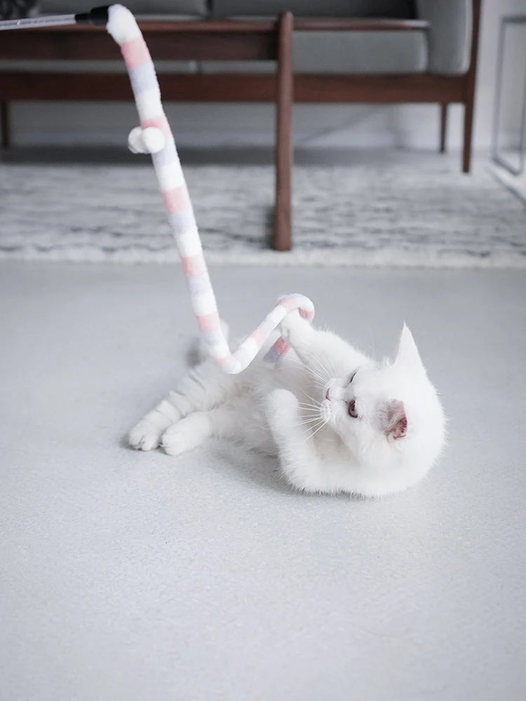 Sniff Joy Feather Teaser Wand – Interactive Caterpillar Cat Toy