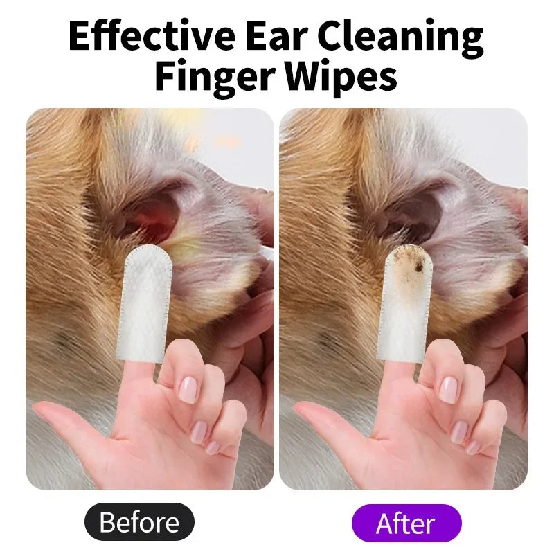 Sniff Joy Ear Cleaning Wipes – 50-Pack Ear Mite & Wax Remover for Cats & Dogs