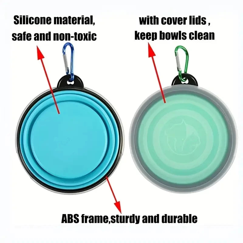 Sniff Joy Collapsible Travel Bowls (2-Pack) – Foldable Dishes with Lids