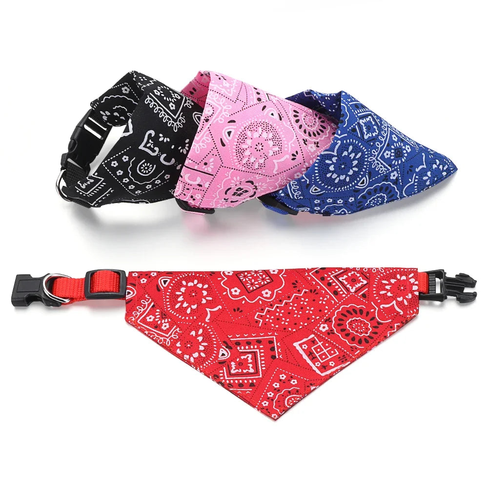 Sniff Joy Adjustable Pet Bandana – 100% Cotton Triangle Scarf