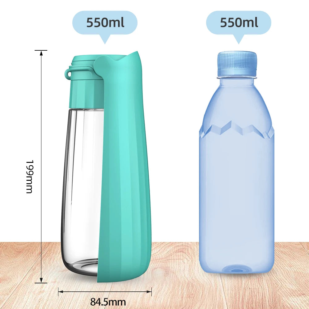 Sniff Joy Portable Dog Water Bottle – Foldable 550ml Travel Dispenser