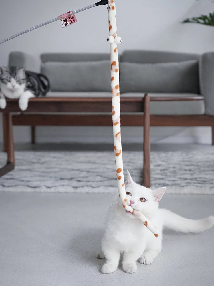 Sniff Joy Feather Teaser Wand – Interactive Caterpillar Cat Toy