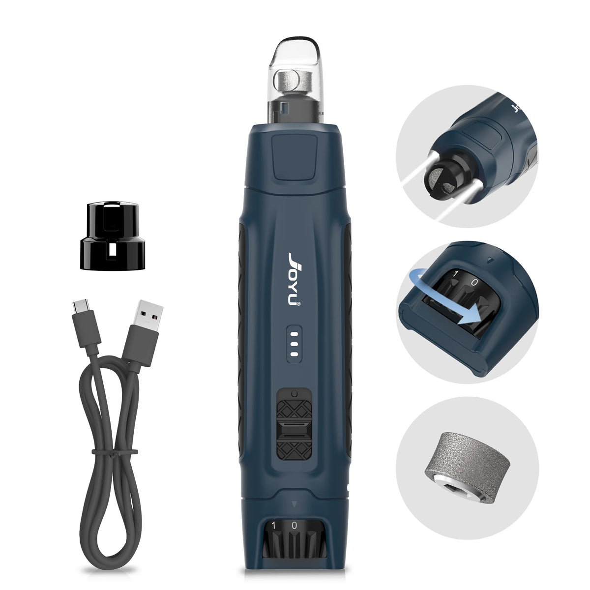 Sniff Joy 6-Speed Quiet Nail Grinder – Dual LED Rechargeable Trimmer