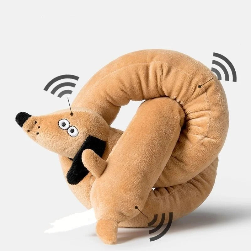 Sniff Joy Squeaky Dachshund Plush Toy – Long Sausage Tug Toy