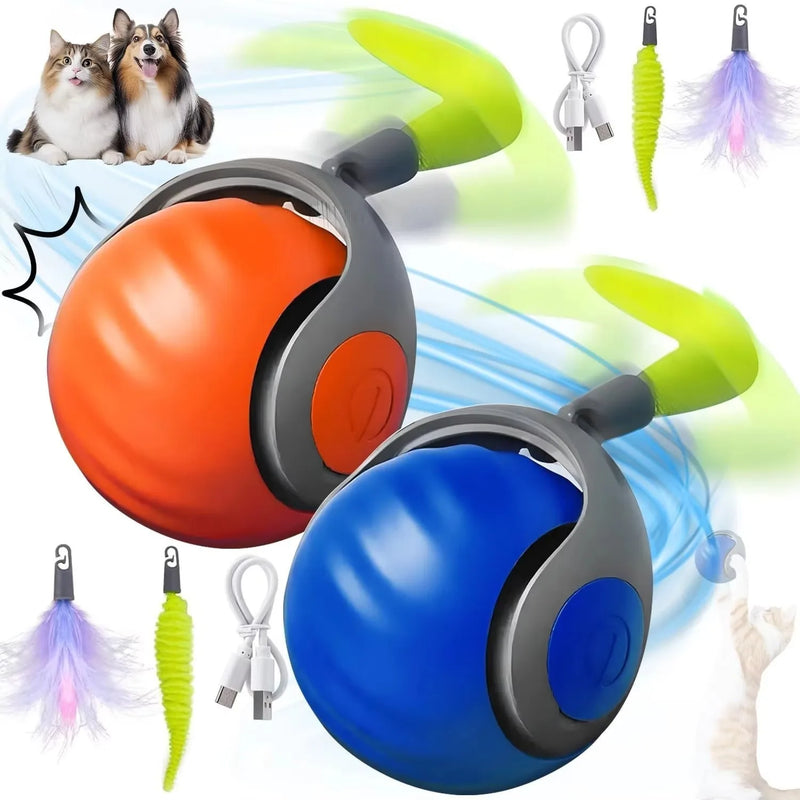 Sniff Joy Smart Rolling Cat Toy – USB Rechargeable Ball with Faux Tail