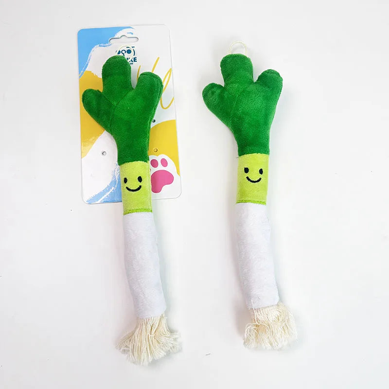 Sniff Joy Scallion Plush Chew Toy – Bite-Resistant Squeaky Toy