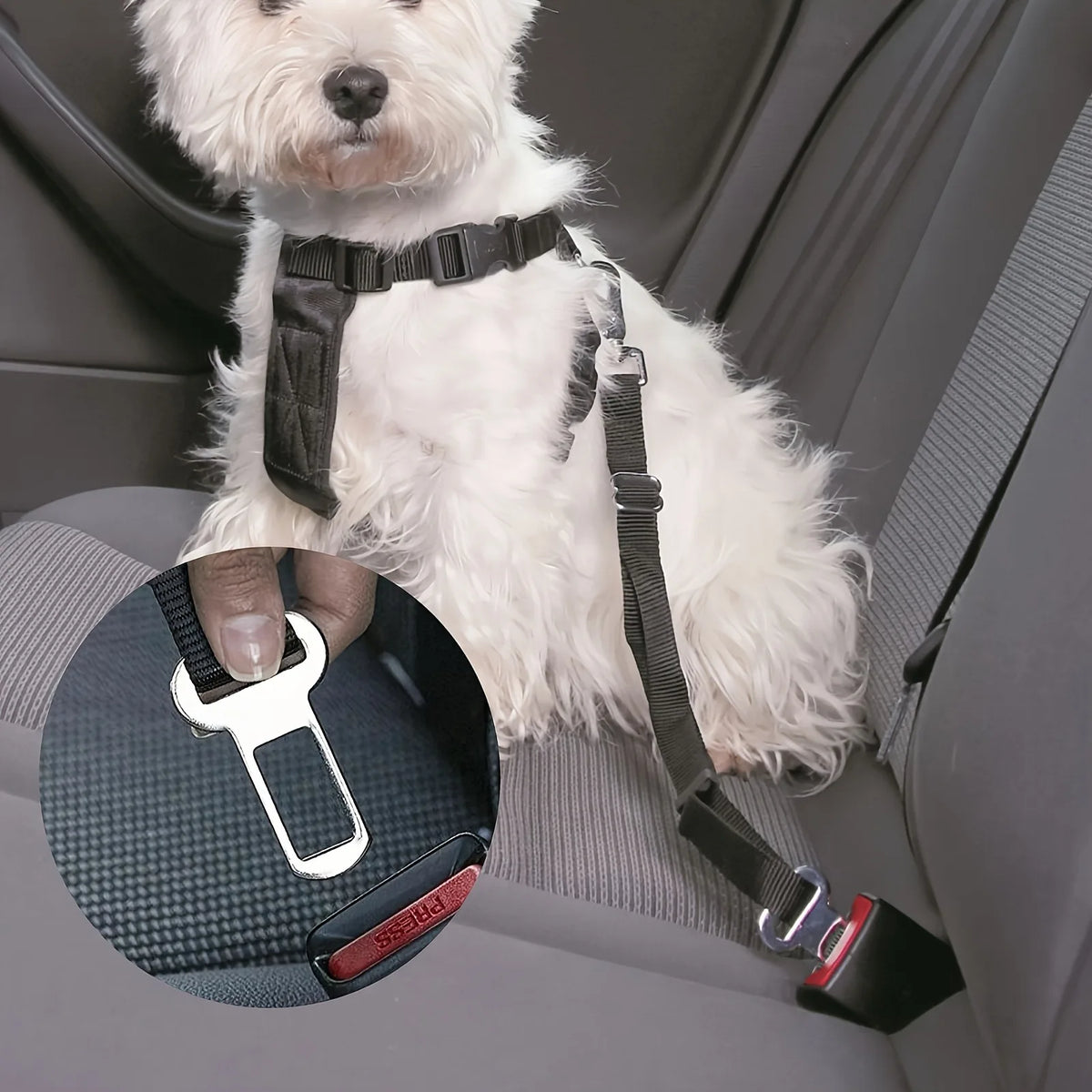 Sniff Joy Car Seat Belt Adapters – Metal Clip Leash Attachments