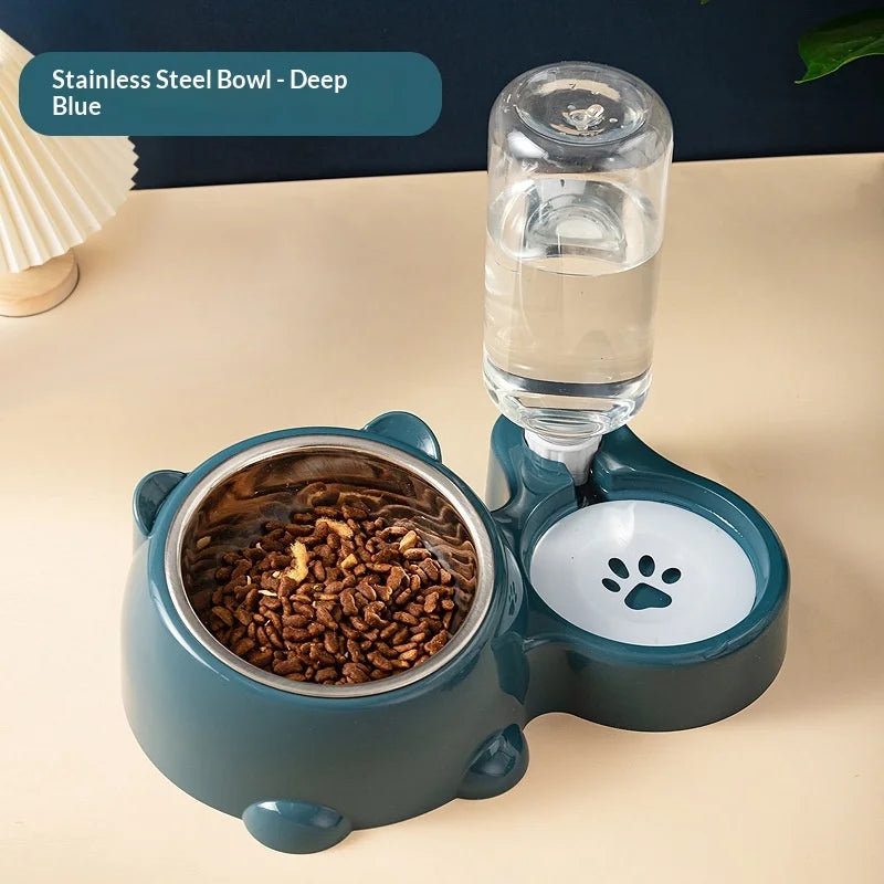Sniff Joy 3-in-1 Anti-Tip Cat Feeder – Tilted Double & Single Bowl Set