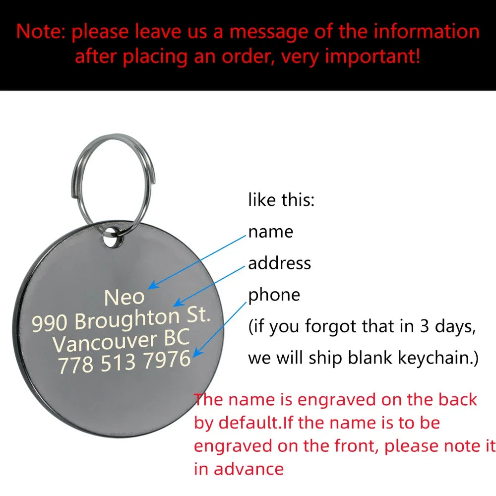 Sniff Joy Custom Engraved Pet ID Tag – Personalized Stainless Steel Nameplate