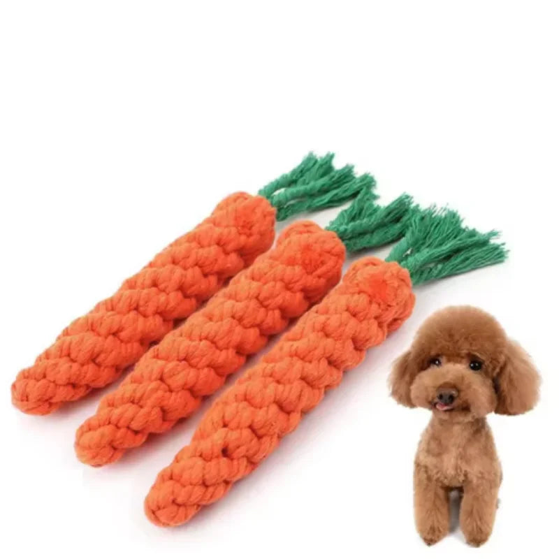 Sniff Joy Woven Carrot Rope Toy – Durable Chew Toy for Puppies