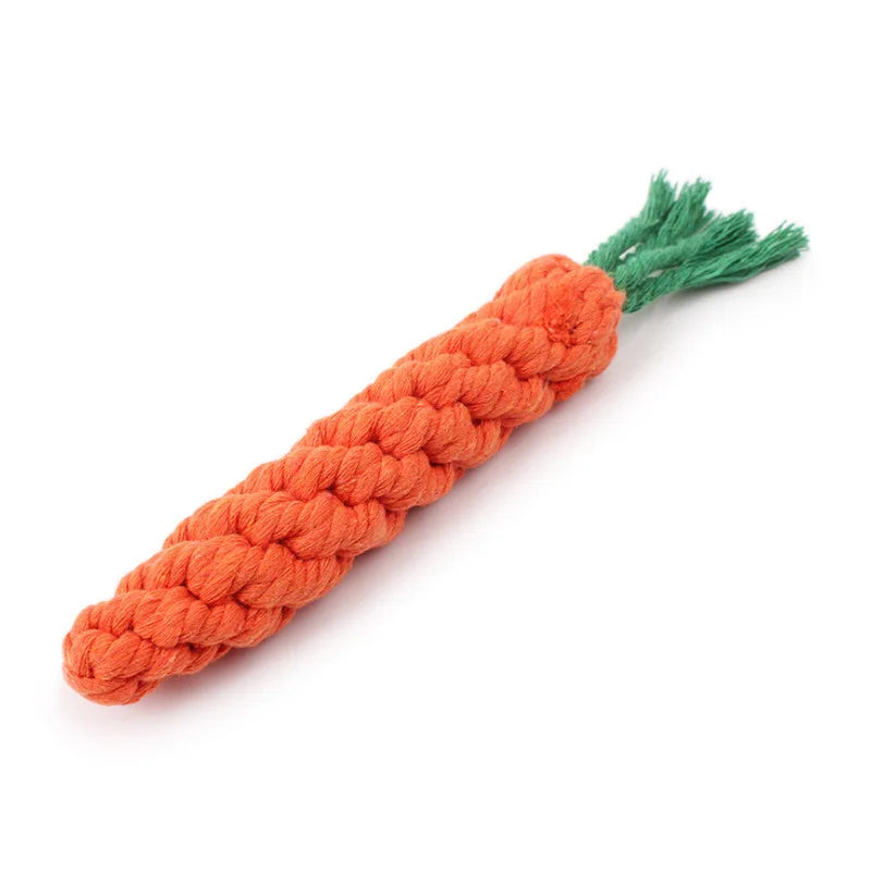 Sniff Joy Woven Carrot Rope Toy – Durable Chew Toy for Puppies
