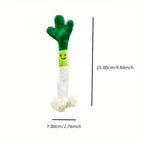 Sniff Joy Scallion Plush Chew Toy – Bite-Resistant Squeaky Toy