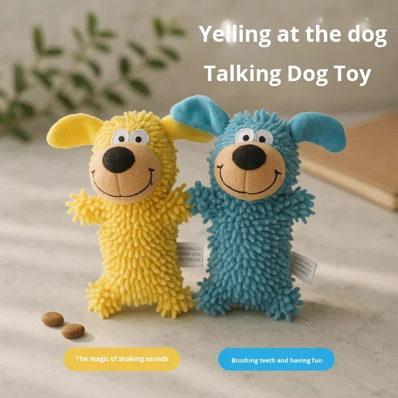 Sniff Joy Squeaky Mop Plush Dog Toy